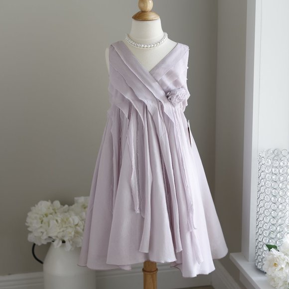 Girls Lavender Dress Designer La Piccola Danza Gauze Size 8 Spring NWT LOVELY - Picture 6 of 6